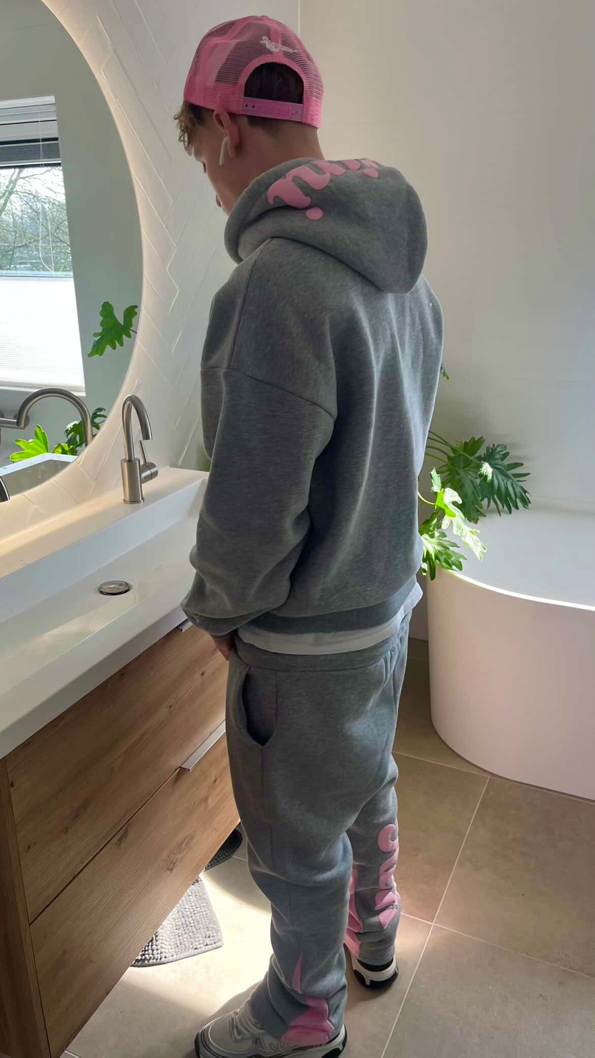Grey-pink hoodie