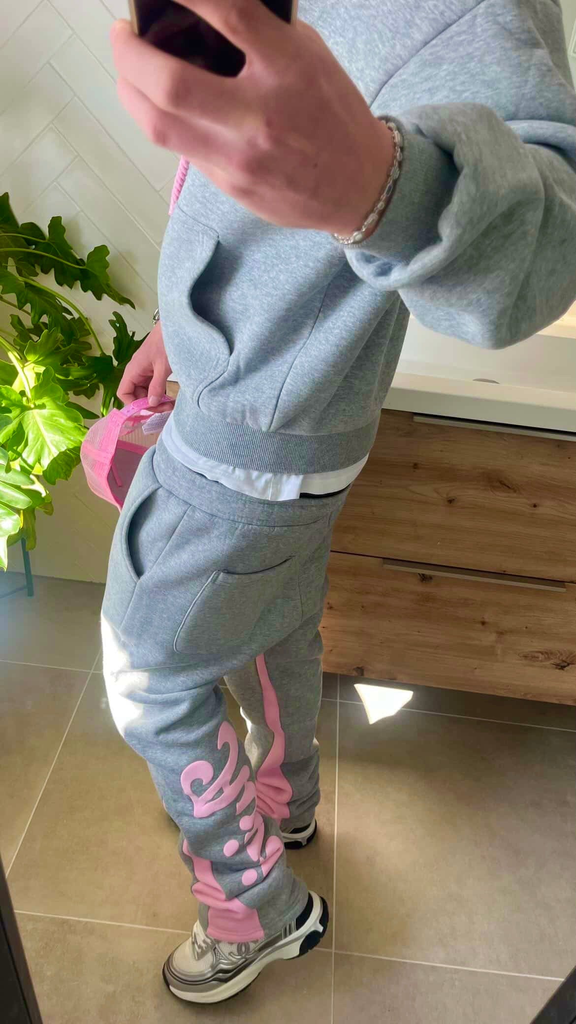 Grey-Pink Pants