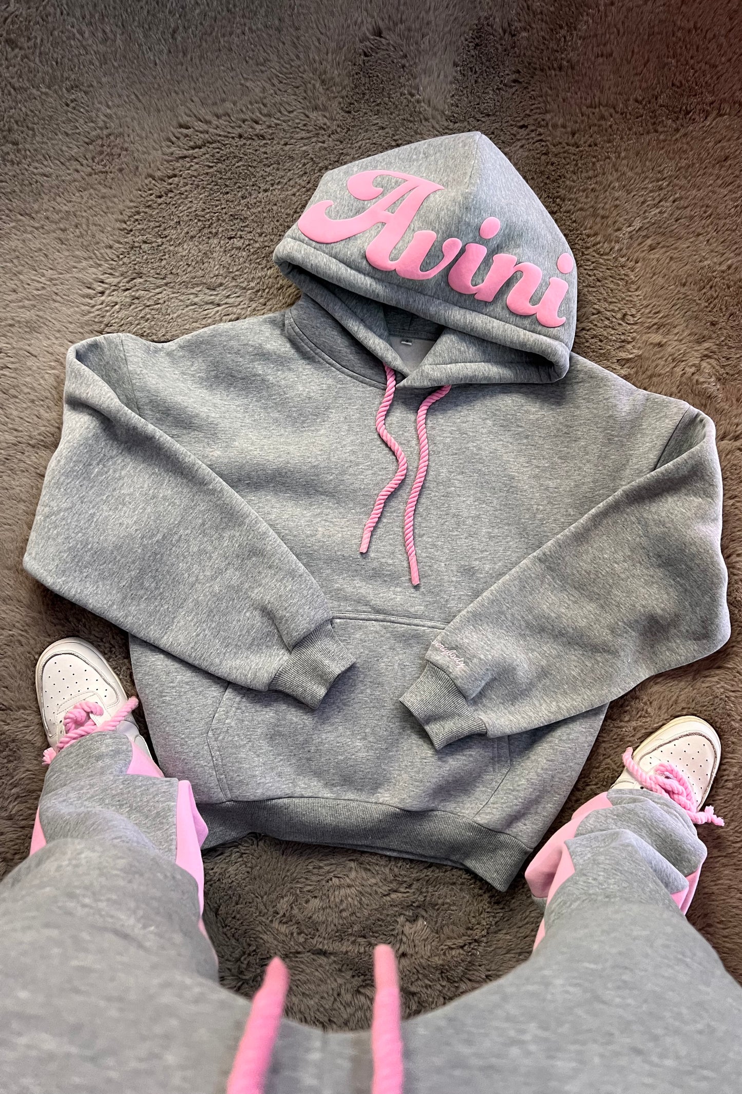 Grey-pink hoodie