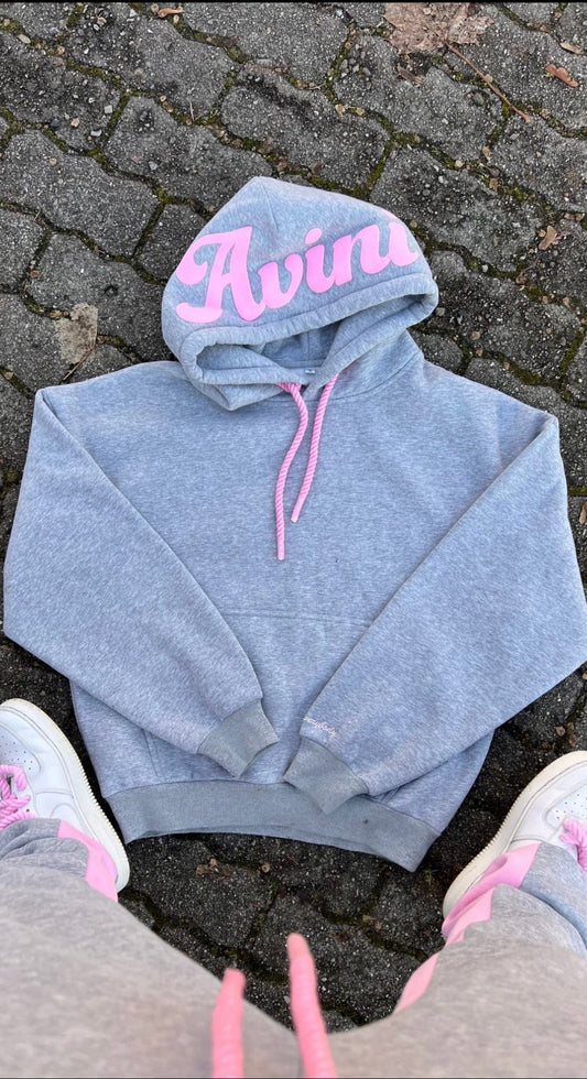 Grey-pink hoodie